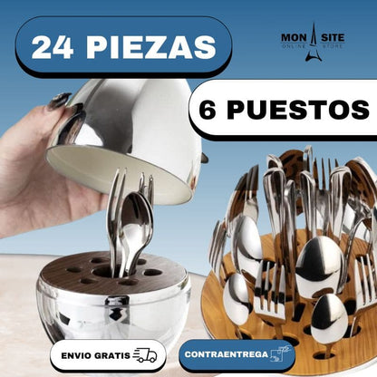Set de Cubiertos 6 Puestos (Huevo)